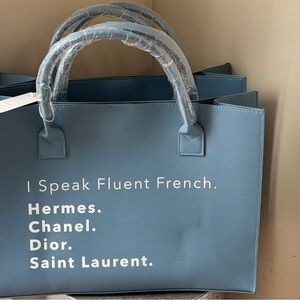 Blue Designer Tote Bag